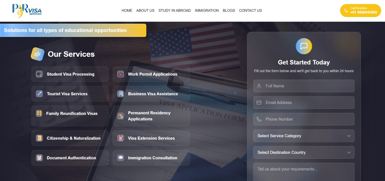Par9Visa — Immigration & Visa Services Platform preview